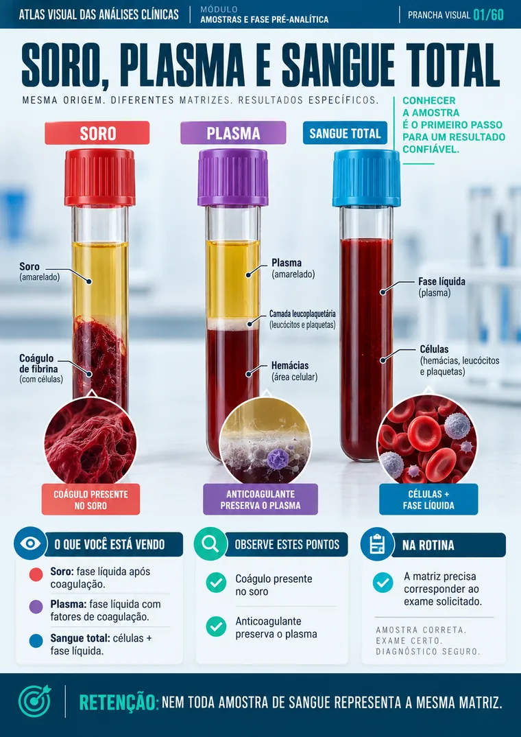 Prancha visual sobre soro, plasma e sangue total