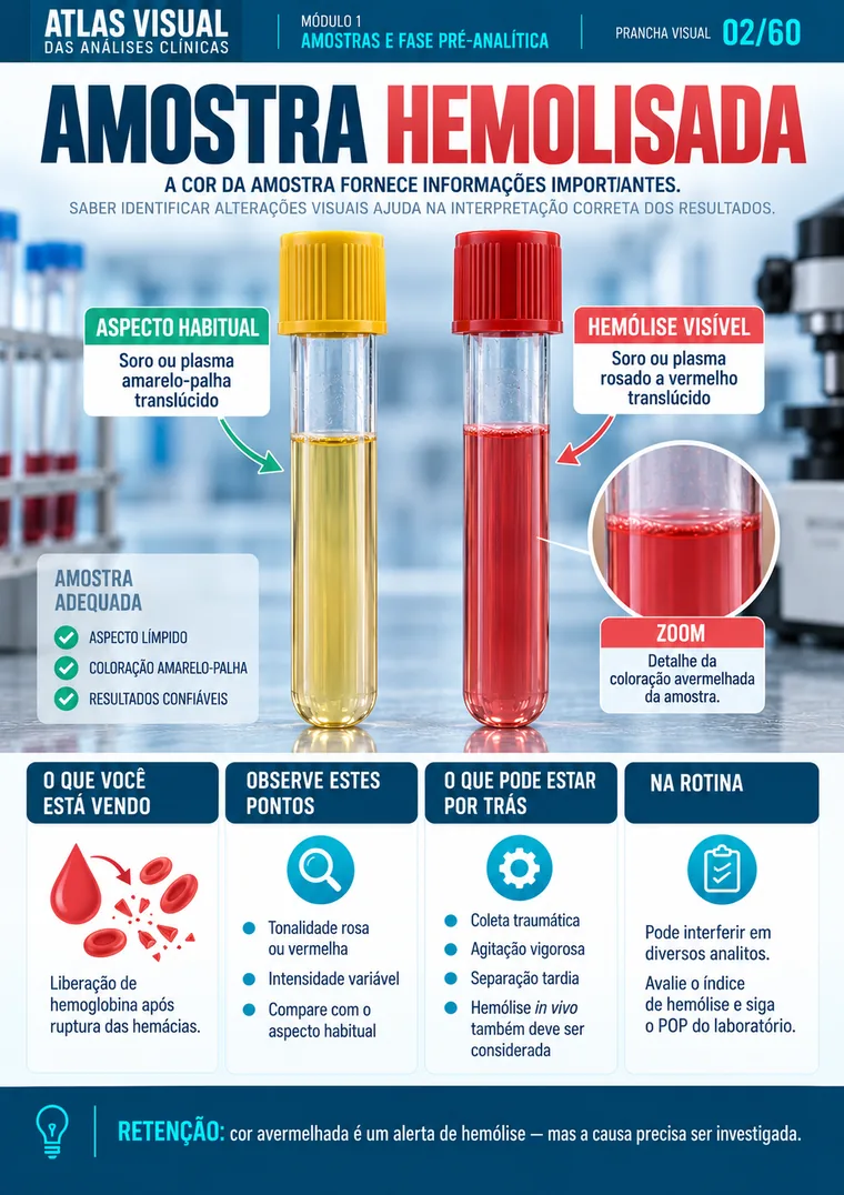 Prancha sobre amostra hemolisada