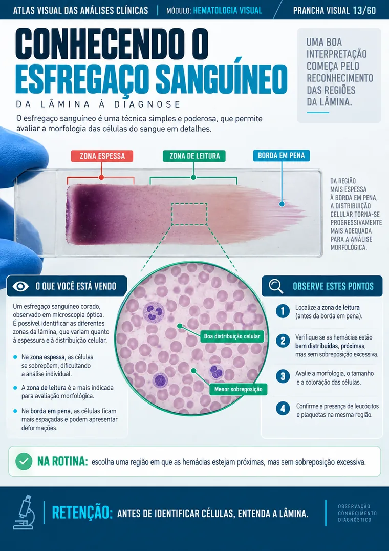 Prancha sobre esfregaço sanguíneo